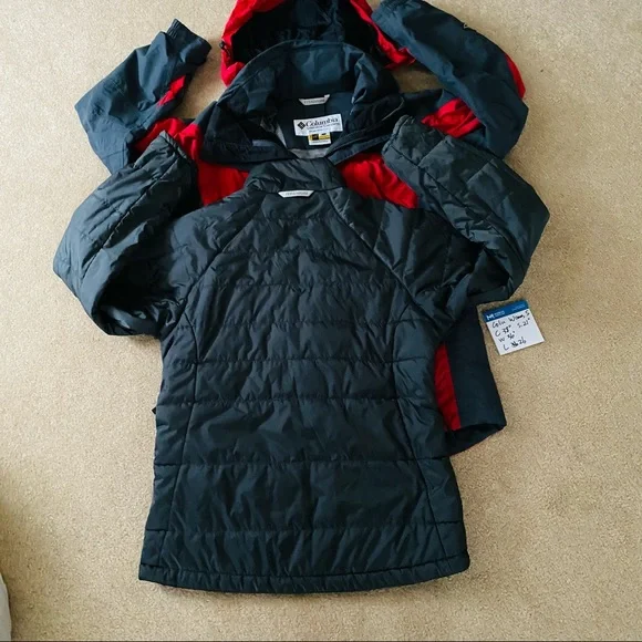 Columbia 3 in 1 jacket coat women's S red grey - Picture 6 of 16